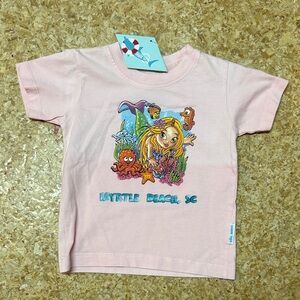 Pink Kids T-Shirt with Mermaid Print